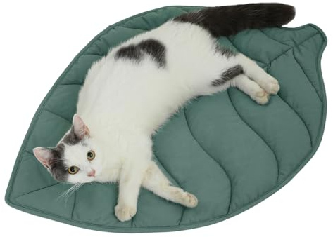 Letalong 30 X 20 Inch Leaf Shaped Cotton Cat Bed Pad, Warming Cat Mat, Pet Warming Pad for Cats, Warmer Mat for Feral and Indoor Cats, 2025 Enlarged and Thickened Leaf Beds