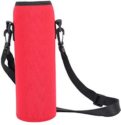 equlup Porte-Bouteille d'eau, Sac De Support Thermique pour Bouteille d'eau De Sport De Plein Air, étui Anti-brûlure avec Sangle pour la Randonnée en Plein Air, Le Cyclisme, la Course à Pied(Rouge)