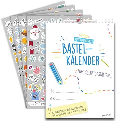 younikat Bastelkalender A4 blau mit 229 Aufklebern Jahreszeiten - dv1326