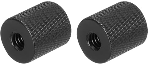 sourcing map Mikrofonständer-Adapter, 1/4-Zoll-Buchse auf 3/8-Zoll-Innengewinde, Schraubenadapter, Aluminiumlegierung, für Mikrofonstativ, Schwarz, 2 Stück