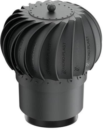 KRONO-PLAST Kaminaufsatz ROTOLINE Fi 200 + REDUKTION (Schwarz)