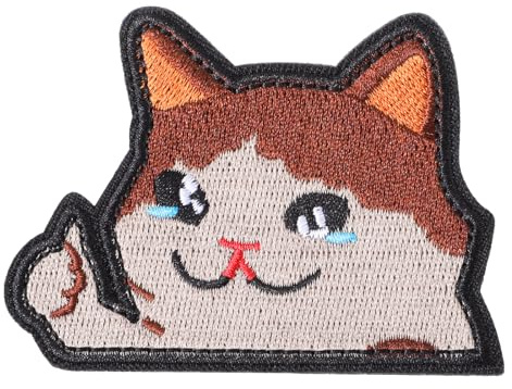 Mabor Humoristisk kattformad patch med kardborre för kläder, ryggsäckar, jeans, hattar, väskor, hjälmar, hundväst