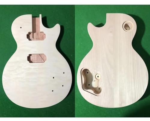 E-Gitarrenkorpus Unterseite Aus Gestepptem Ahorn Kappe Für Humbucker-Tonabnehmer In Der Ferse Unvollendete Gitarrenteile Perforiert DIY