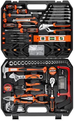 DIFFLIFE Ensemble d'outils 240 pièces clés à douille pour réparation automobile avec boîte à outils en plastique