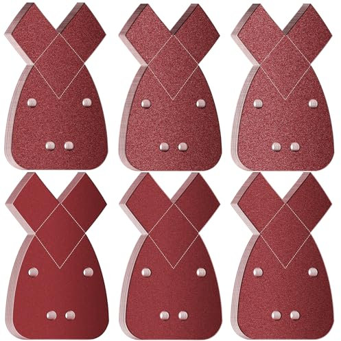 60pcs Black and Decker Mouse Sander Pads, 10 x 40/60/80/120/180/240 Mouse Sander Pads Mixed, Mouse Sanding Pads Detail Sander Paper By Reaeonat