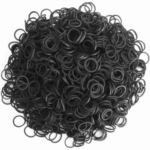1000 Pièces Petits Elastiques Noirs Pour Cheveux Avec boîte Élastique à cheveux Mini élastique,Élastiques à cheveux pour femmes, enfants, Boucles/africaines,tresses, barbe, etc