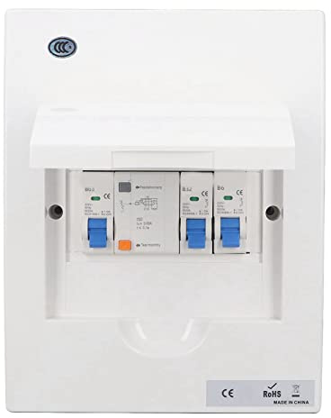 2-vägs inre fördelningsbox med MCB (B6A+B32A) RCD (63A 1P+N), lämplig för hem- eller fabriksbruk, för garage Factory UK stil 230 V, #211
