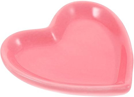 HOMOCONO Piatto Porta Gioielli a Cuore in Ceramica Rosa Decorativo
