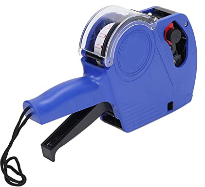 CHICIRIS Portable Label Maker, Manual Labeling Machine Price Tag Gun with, Suitable for Clothing, Toys, Luggage, Carpets, etc., 8 Digits Label Printer for Home or Online Stores (Blue)