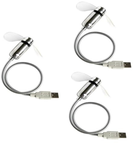 Holibanna Ventilador Portátil Con 3 Ventiladores USB Reloj USB Mini Pantalla LED Temporizador De Escritorio Luz LED Aspas De Pvc Color