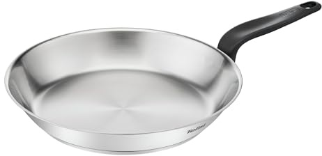 Tefal - Primary Pfanne ohne Beschichtung - dicker Boden - 30 cm - Edelstahl | Edelstahl-Küchenpfanne zum Anbraten von Fleisch und Gemüse – dicker Boden für gleichmäßiges Garen – langlebiger Edelstahl