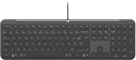 Logitech Signature Slim Wired K620 for Business (Graphite) | Clavier de taille, USB-C prêt à l'emploi, portable, touches à microcharnières, Windows/Mac/Chrome/PC/portables, AZERTY