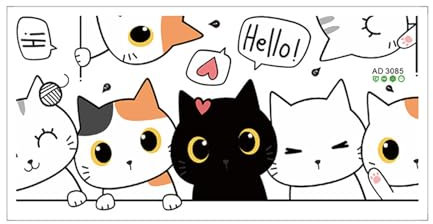Cartone animato impilabile gatti gattini animali pulsante da parete per decorazioni per la cameretta dei bambini, adesivo sicuro in PVC facile installazione porta arte