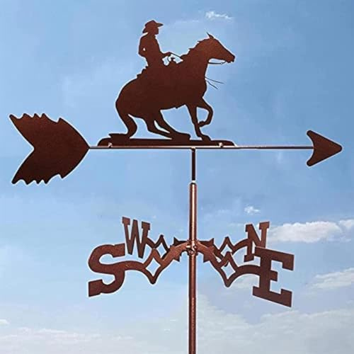 Veleta de Metal de Combate, indicador de dirección del Viento Vintage para decoración de cobertizos, graneros y Jardines al Aire Libre, Fighter D (Fighter E)