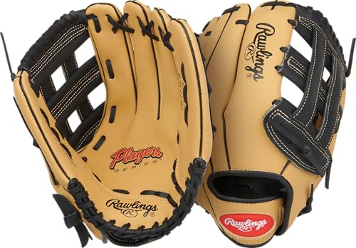 Rawlings Boys Players Series T-Ball & Youth Baseball Glove | Sizes 9-11.5 inches Player's Glove, Camel/Black