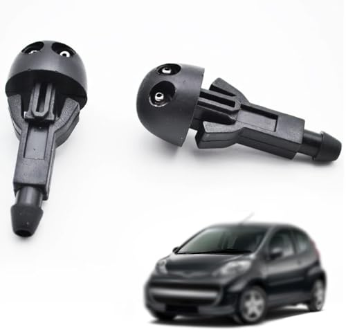 TEOZBLU 2 Piezas Ugello Tergicristalli, Ugello Lavavetro per Getto d'Acqua per Tergicristallo Pompe Lavavetri Auto, per Peugeot 107/Citroën C1/Toyota AYGO B1