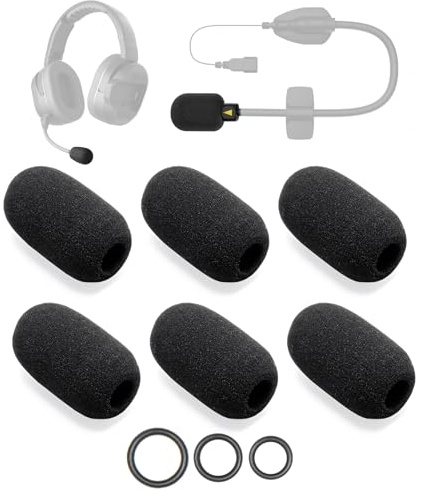 Voarmaks Paquete de 6 Fundas de Espuma para Micrófono Compatibles con CARDO PACKTALK, FREECOM X, Serie Spirit, Reemplazo de Cubierta de Micrófono para Casco de Moto, Filtro Pop con Parabrisas + 12