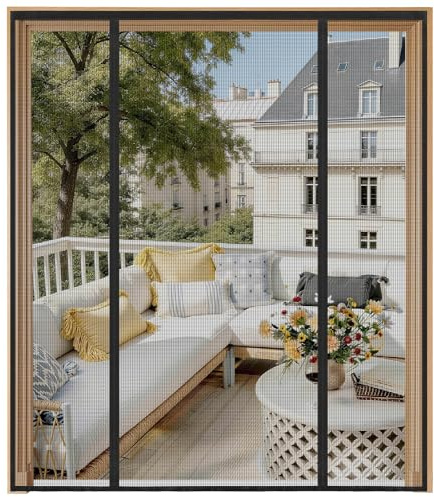HALIDOOR Zanzariera Magnetica per Porta 150x210cm, Doppia Apertura, Chiusura Automatica Senza Foratura, Tenda Zanzariera con Calamita, Anti Zanzare per Balcone, Nero