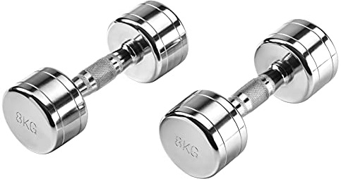 Bad Company kromhantlar I räfflade, förkromade och högglanspolerade hantlar i olika viktsteg I 2 x 8 kg