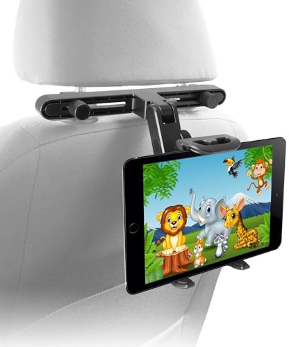 Macally Tablet Holder for Car Headrest | iPad Backseat Mount for Kids | Fits 4.7-11 Devices | Perfect for Long Car Trips