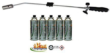 Kinzo Bruciatore per erbacce con accensione + 5 prese di gas a pressione