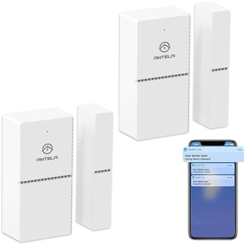 ANTELA WLAN Smart Tür Fenstersensor, Tür & Fensteralarm, Drahtlose Home Security Alarmanlage für Türen, Fenster und Schränke, Wohnungen und Büro