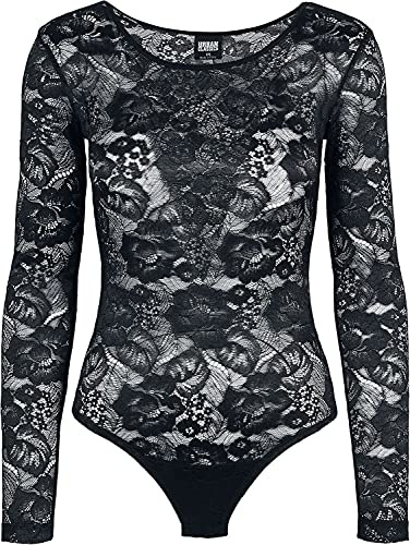 Urban Classics Damen Ladies Lace Longsleeve Body Shapewear Ganzkörper-Body, Black, XXL