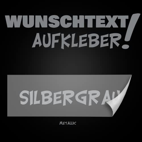 Wunschtext Aufkleber Buchstaben Zahlen Personalisiert Individuell selbst gestalten inkl. Vorschau ab 10 bis 100cm Länge (090 silbergrau metallic)