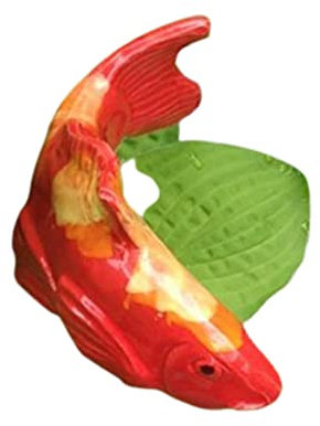 Theaceae Statue en résine de Carpe koï,Décoration Jardin Sculpture Forme Poisson Flottant,Figure Artificielle Flottante Japonaise pour la décoration intérieure Cour,F : Koi Rouge