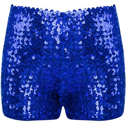 Runhomal Kinder Pailletten Glitzer Shorts Tanzshorts Glänzende Hotpants Kurze Hose Jogginghose Jungen Mädchen Sport Yoga Shorts Tanz Kostüm Clubwear