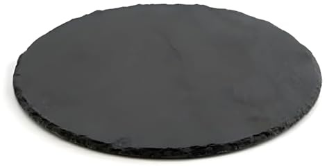 Quid Bandeja de Cerámica Efecto Pizarra Select Redondo Negro (25 cm) (12 Unidades)