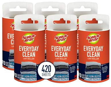Scotch-Brite Everyday Clean Lint Roller Refills, 6 Roller Refills, 420 Sheets