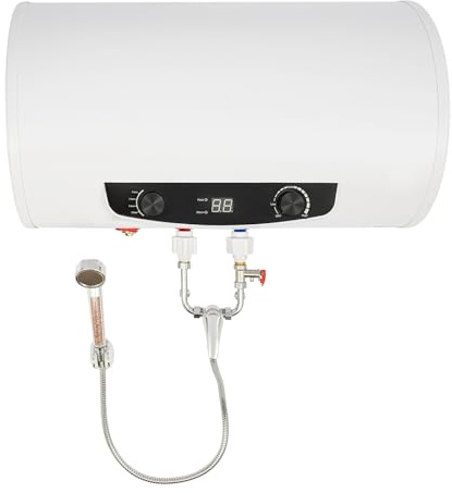 DSYOGX 120 Liter Elektro Warmwasserspeicher Horizontale Elektro Warmwasserspeicher Steckerfertig Energiesparend, Sicherheitsventil, 2 kW