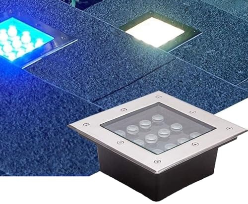Spot LED Carré Encastrable - Projecteurs LED, IP67 Étanche Basse Tension Spot LED, Lampe Jardin Enterré 12V, LED Encastrable Lampe Exterieur, pour Terrasse Jardins, Allées De Piscines ( Color : Red li