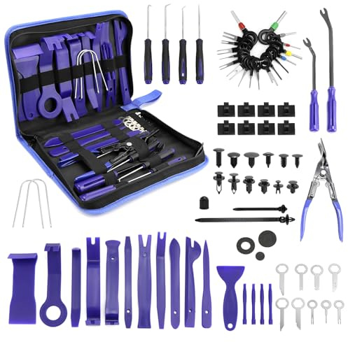 QWORK® 342 Pièces Outil de Démontage Garniture Voiture, Outil d'installation de Garniture Intérieure de Voiture, Outil de Démontage, pour Radio Panneau de Porte