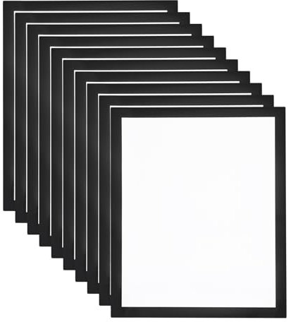 QUARKZMAN 30 Stück A4 Magnetrahmen, Info-Rahmen Selbstklebend Aufklappbarer Magnetrahmen mit Magnetverschluss, Bilderrahmen für Dokumente, Poster, Hinweise,Schwarz (31.5 x 25cm)