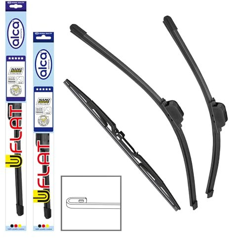 alca® Scheibenwischer mit Heckwischer ideal für FORD FIESTA V (11.2001-06.2008) U-FLAT Flachbalkenwischer