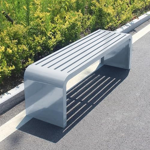 Metall-Gartenbank für Terrasse, Balkon, Veranda, Park, wetterfest, 299 kg Kapazität, Weiß (119,9 cm)