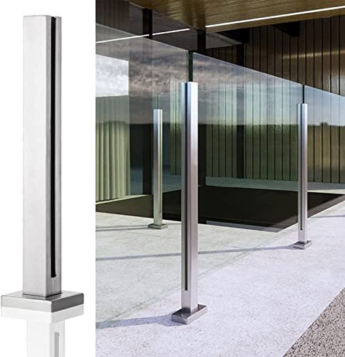 Edelstahl Glas Geländer Pfosten für Innen Korridor Treppen und Pool Zaun mit Klemmsystem Höhe 60 120cm