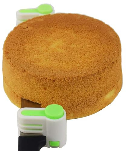 2PCS DIY Cake Slicer, Stratification Auxiliary, Bread Slice, Toast Cut, 5 Layers Leveler Slicer, Kitchen Fixator Tool (2, Green)