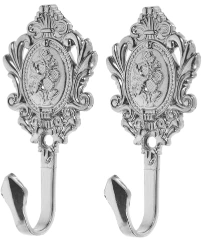 TOPBATHY 2stücke Vintage Gardinen Raffhalter Aus Zinklegierung Mit Elegantem Rosenmuster Einfache Wandmontage Vielseitig Als Gardinenhalter Oder Kleiderhaken Für Klassische Hausdekoration