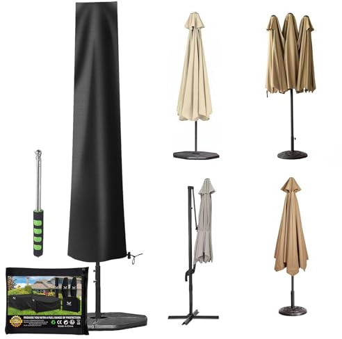 PATWING Funda Protectora para Sombrilla,Funda Sombrilla Jardin Impermeable,Jardin Impermeable,Resistente 600D Oxford,Parasol Cover Patiode Parasol(196*30*50cm)