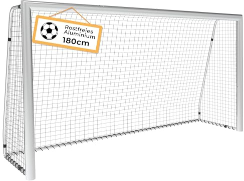 PEAKVONDER Porta da calcio in alluminio e acciaio inox, 180/240/300 cm, per giardino, bambini e adulti, con ancoraggio, utilizzo su più anni