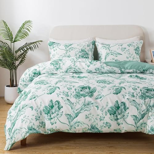 Crisantemo Azul Funda NóRdica 200x200cm, Juego de Cama de 3 Piezas con 2 Fundas de Almohada 50x75 cm, Funda de EdredóN con Estampado 3D, Microfibra con Cremallera