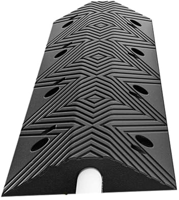 GBPLDMAQ Canalina Passacavi Pavimento per Tubi Flessibili in Gomma, Pedane Passacavo 10T, Dossi Stradali a 1 Canale, Giallo e Nero, Ponte per Cavi in Gomma per Case, Fabbriche(9.5x3.3cm/3.7x1.3in)