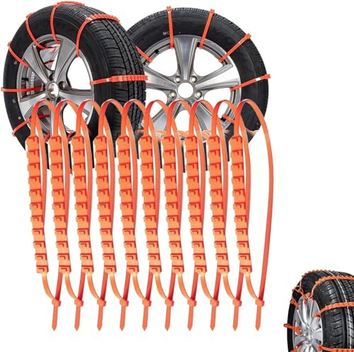 Anti Snow Chains,Snow Chain for Car,Nylon Snow Chains,Snow Tire Straps,Winter Tire Wheels Chain,Winter Tyres Chain,for for SUV,Trucks Tire Emergency Traction (10 PCS)