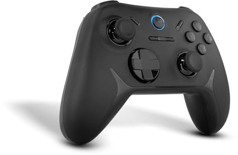 KROM KADOER— Trådlös Bluetooth 5.0-kontroll, 15 knappar, 4 nivåer av dubbel vibration, 187 gram, LED-indikator för batterinivå, kompatibel med PC/Switch/Switch 2/iOS/Android