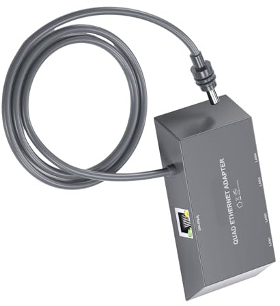 Mllepjdh Adaptador con cable para múltiples dispositivos, 4 puertos Gigabit, fácil configuración para transmisión estable por Internet y extensor Ethernet para juegos