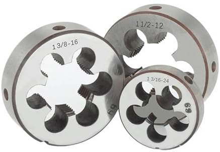 Matriz de roscado redonda Terraja for roscar tuberías de 1 pulgada y 1-11/16 pulgadas. Terrajas redondas for rosca derecha. Herramienta de corte de acero.(1 5l16-24,1 PCS)