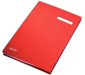 Esselte 621062 Unterschriftsmappe, 20 Fächer, Überzug PP, rot